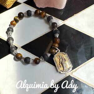 Chunky Virgin Mary big medal charm bracelet
